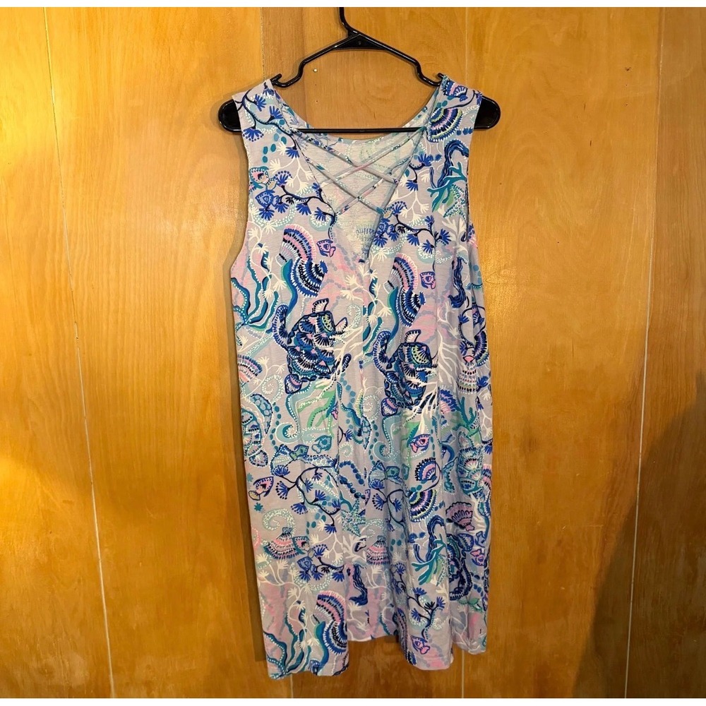 Lilly Pulitzer Pima Cotton "Mermaid For You" Kristen Swing Dress XXL - Picture 3 of 5